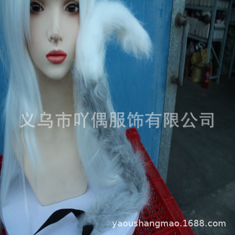 Cat tail cos cat ears monkey Wolf Tail female manservant can concave shape cat tail cat Niang paradise hand made Beast tail