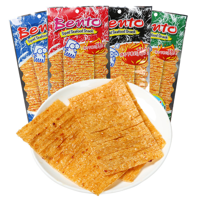 Thailand imported mixed Dole squid slices 20g sweet spicy flavor garlic flavor hand torn seafood snacks squid slices wholesale