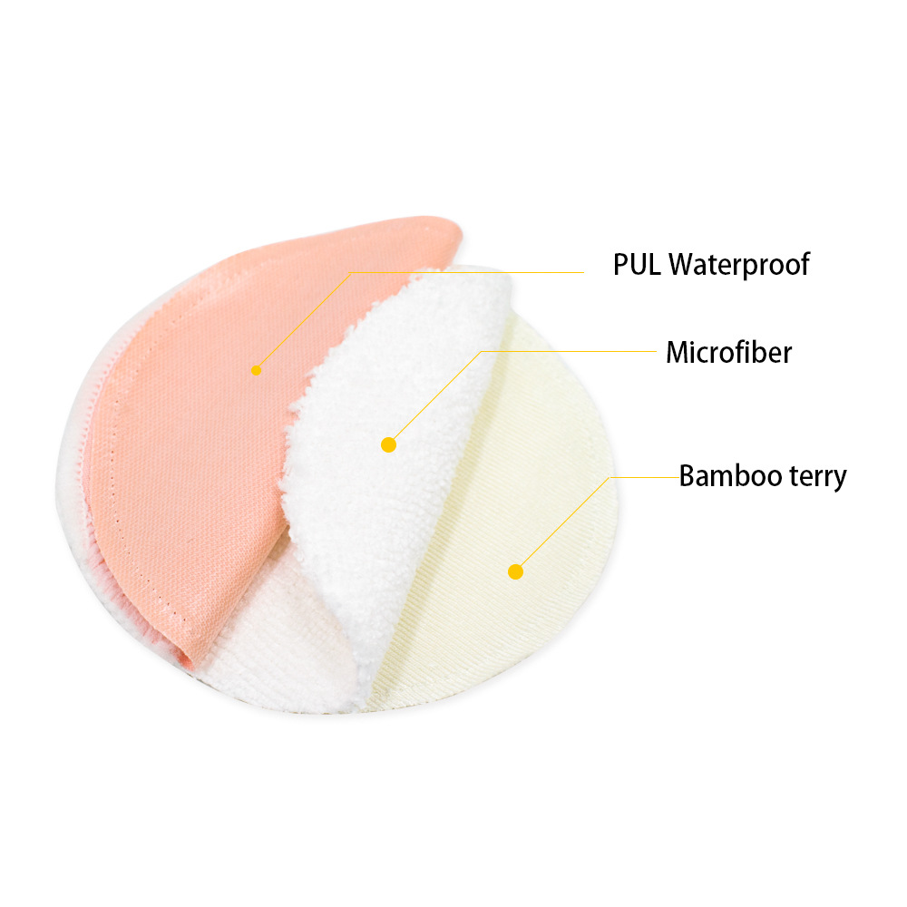 Cross-border three-layer bamboo fiber anti-overflow mat breathable and washable breastfeeding bra waterproof mat manufacturers spot