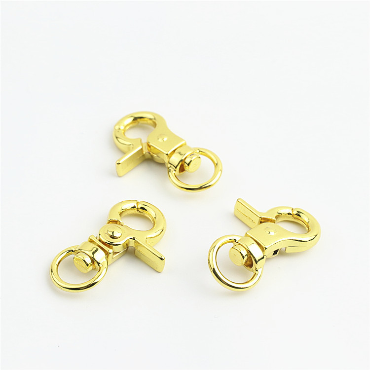 Luggage hardware accessories 3 points small pliers buckle hook buckle light gold keychain Big Lobster buckle dog buckle connection