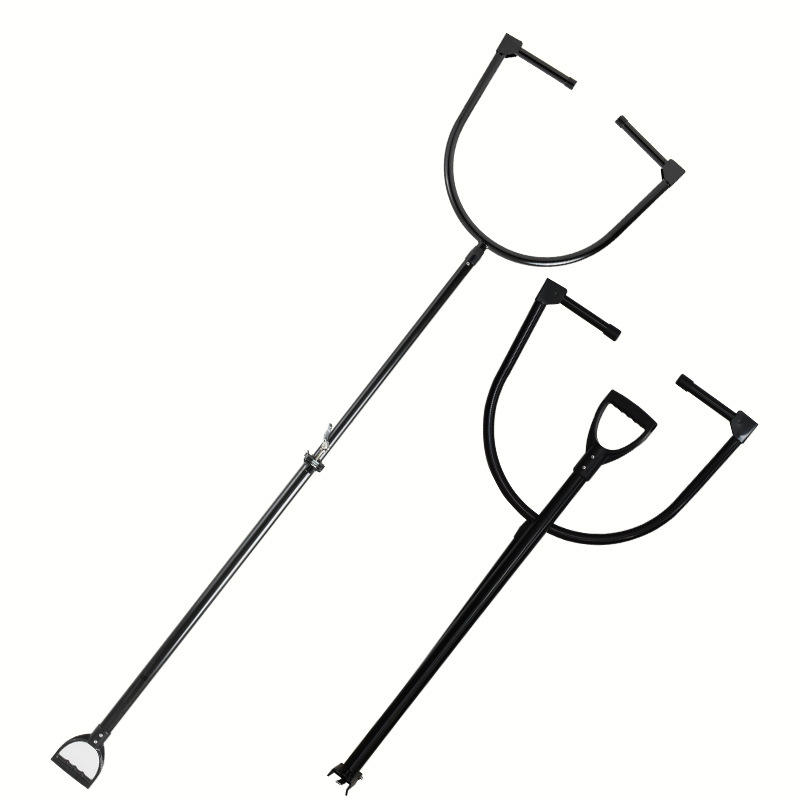 Folding U-Shaped Waist Fork and Foot Fork Stainless Steel Rebound Type Foldableable Campus Security Explosion-Proof Equipment Riot Steel Fork