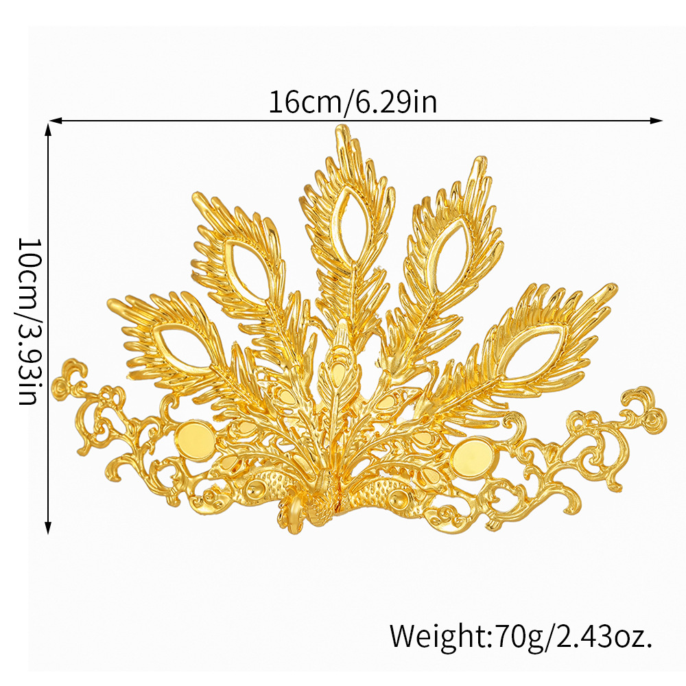 Electrophoresis Alloy Phoenix Hair Crown Material Handmade DIY Jewelry Accessories Ancient Style Hairpin Step Shake Han Dynasty