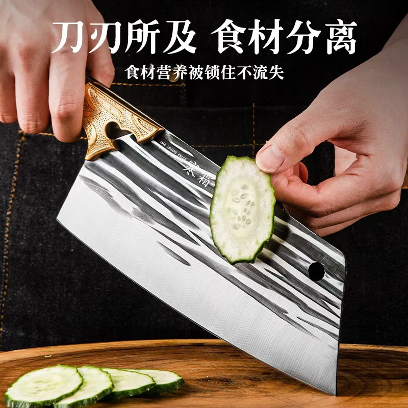Hand Forged Kitchen Knife Longquan Chopping Knife Household Slicing Knife Kitchen Chopping Knife Stainless Steel Chopping Knife suit