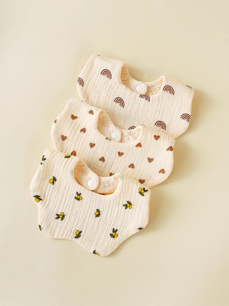 Cross-border Hot Selling Slippery Towel Baby Bib Pure Cotton Waterproof Baby's Special Milk Spit Bib Autumn and Winter Neonatal Rice Bend