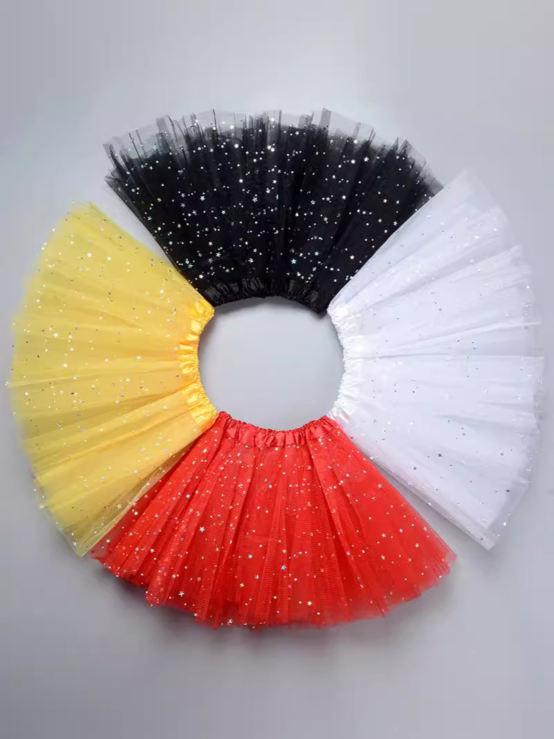 Children's tutu skirt princess sequins three-layer 6-piece mesh skirt tutu gauze skirt tutu children