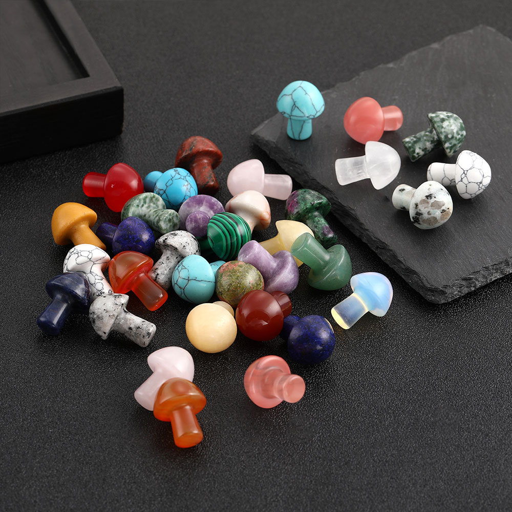 Кросс-бордовая горячая продажа Натуральный 20мм Кристалл Грибные украшения Малые грибные кристаллы Микро ландшафтные украшения Декорации