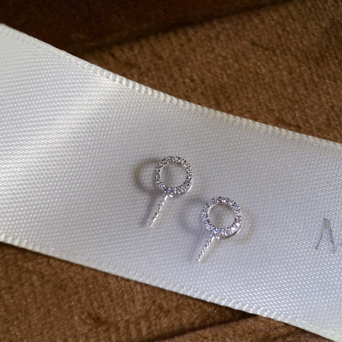 Platinum Pt900 Accessories Circle Zircon Pendant Reference with Beads 12-13mm Without Bead Chain