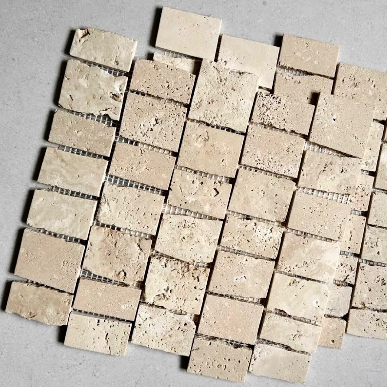 Natural Marble Travertine Broken Edges Natural Edges Handmade Mosaic Tiles Travertine Natural Stone Tiles
