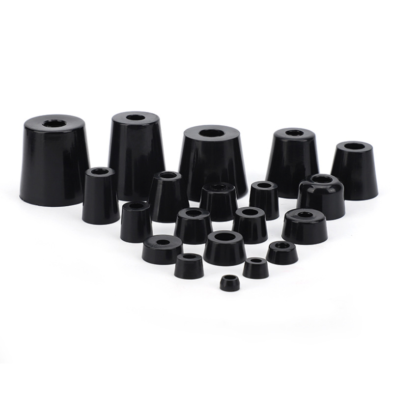 Rubber foot pad tapered heightening machine foot pad shock pad foot built-in stainless steel gasket rubber machine foot pad