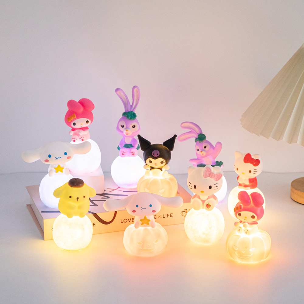 Cartoon nightlight atmosphere light hand-held children's light jade cinnamon dog net red kulomi bedside light night market stall