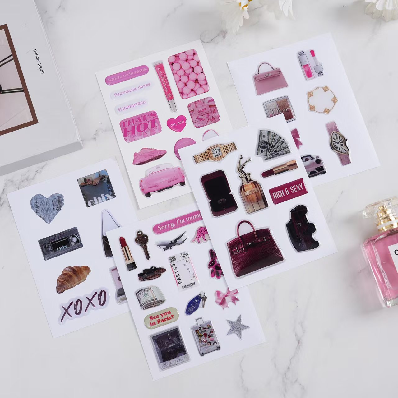 Пластиковая самоклеящаяся этикетка с кристаллическим рисунком, 3м клей, водонепроницаемая и долговечная наклейка с логотипом