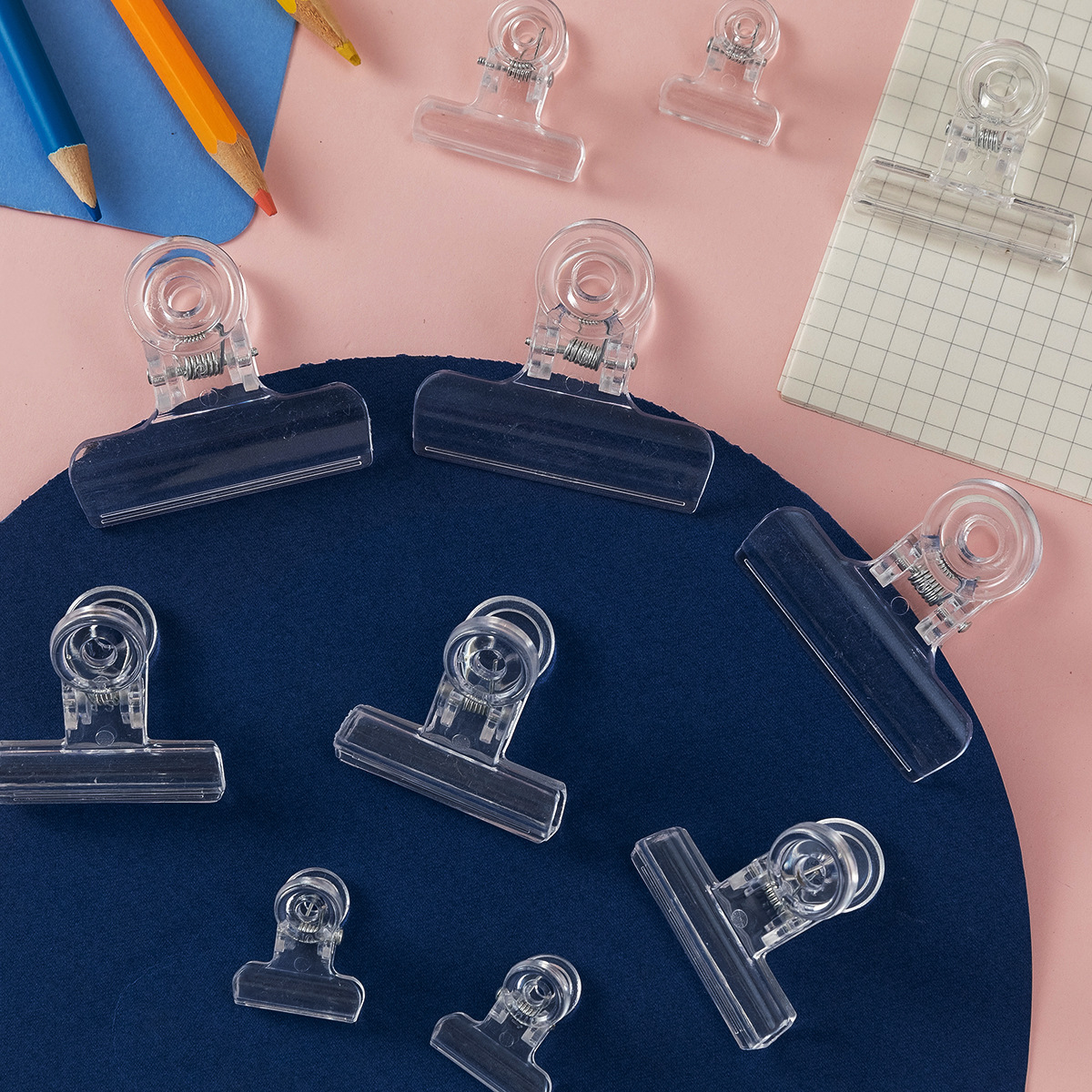 Простой прозрачный пластиковый длинный хвостик для тестовых бумажек, канцелярский зажим, прочный зажим для хранения и организации