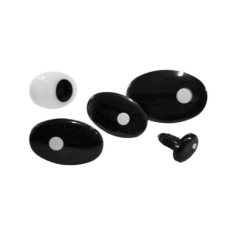 Oval Eyes DIY Plush Toy Accessories Black Flats Bottom Eyeball Crochet Wool Doll Oval Eyes