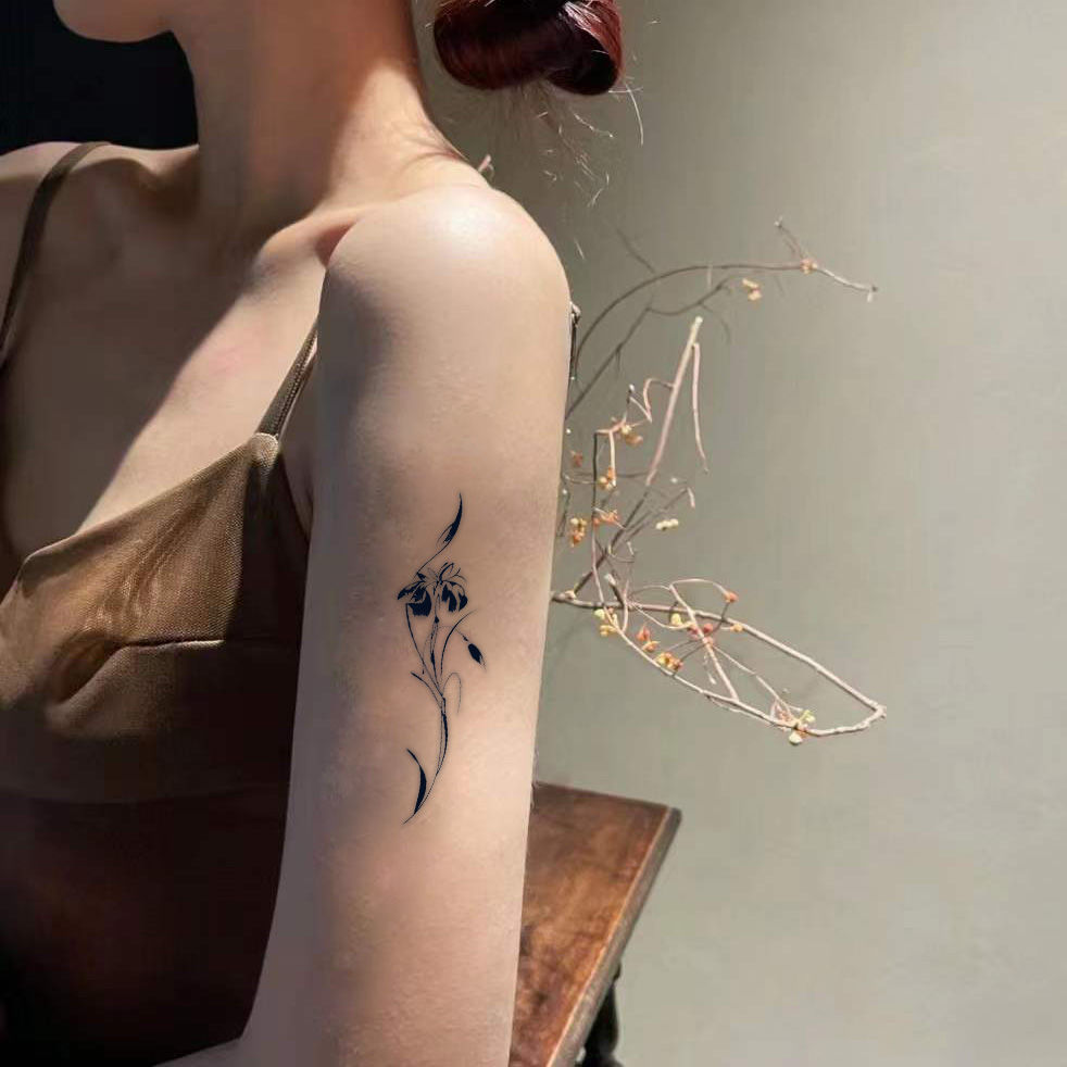 Elegant and Fresh Small Plain Flower Juice Tattoo Sticker High-End Herbal Semi-Permanent Wrist Waterproof Long-Lasting Ins Hot Style