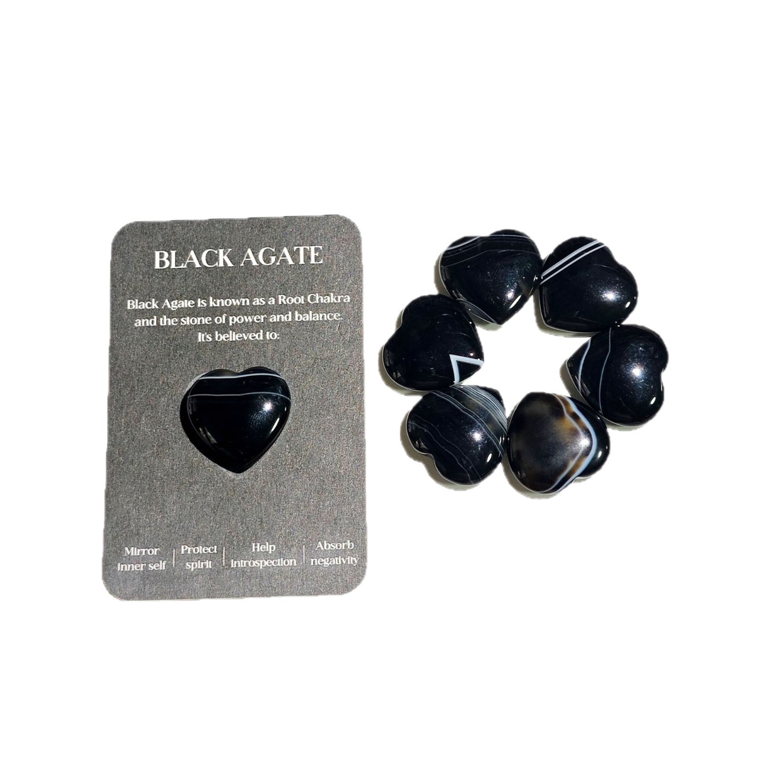 Cross-Border 20mm Heart-Shaped Natural Amethyst Cardboard Energy Stone Wholesale Heart Stone Cardboard Set Energy Stone