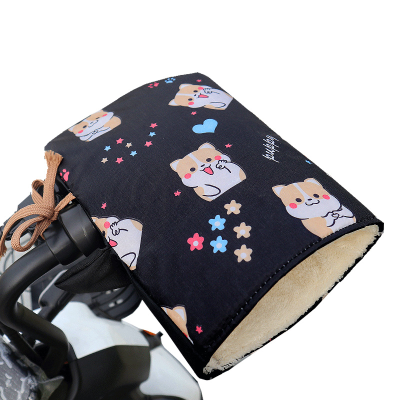 Electric car winter gloves motorcycle battery car cotton handle cover waterproof thickened fleece-lined windproof cold-proof warm gloves