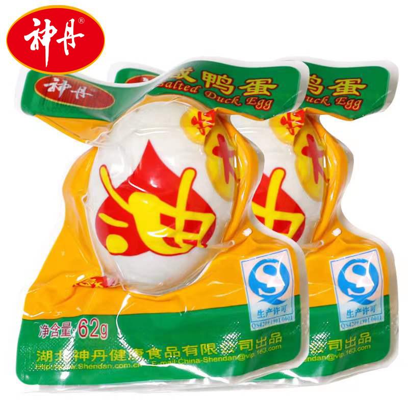 Factory direct sales of Shendan single red heart oil salted duck eggs independent packaging instant super cooked duck eggs delicious