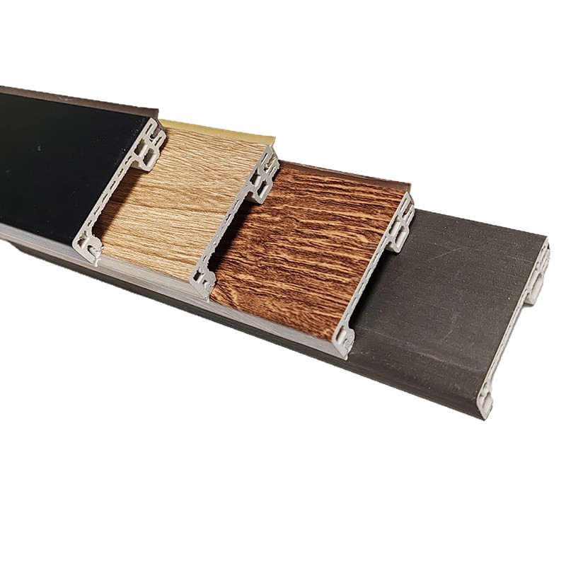 Foshan Factory 5cm Wood Plastic Baseboard Wooden Floor Edge Strip Pvc Material Flame Retardant Baseboard Wholesale