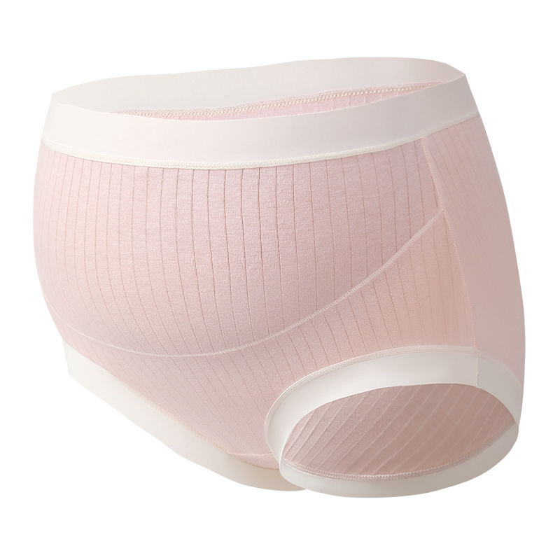 Maternity Underwear, High-Waisted, Seamless, Belly-Supporting, Pure Cotton, Large Size, Pregnancy Bottom Crotch, No Hip Pinching, Comfortable and Skin-Friendly Briefs