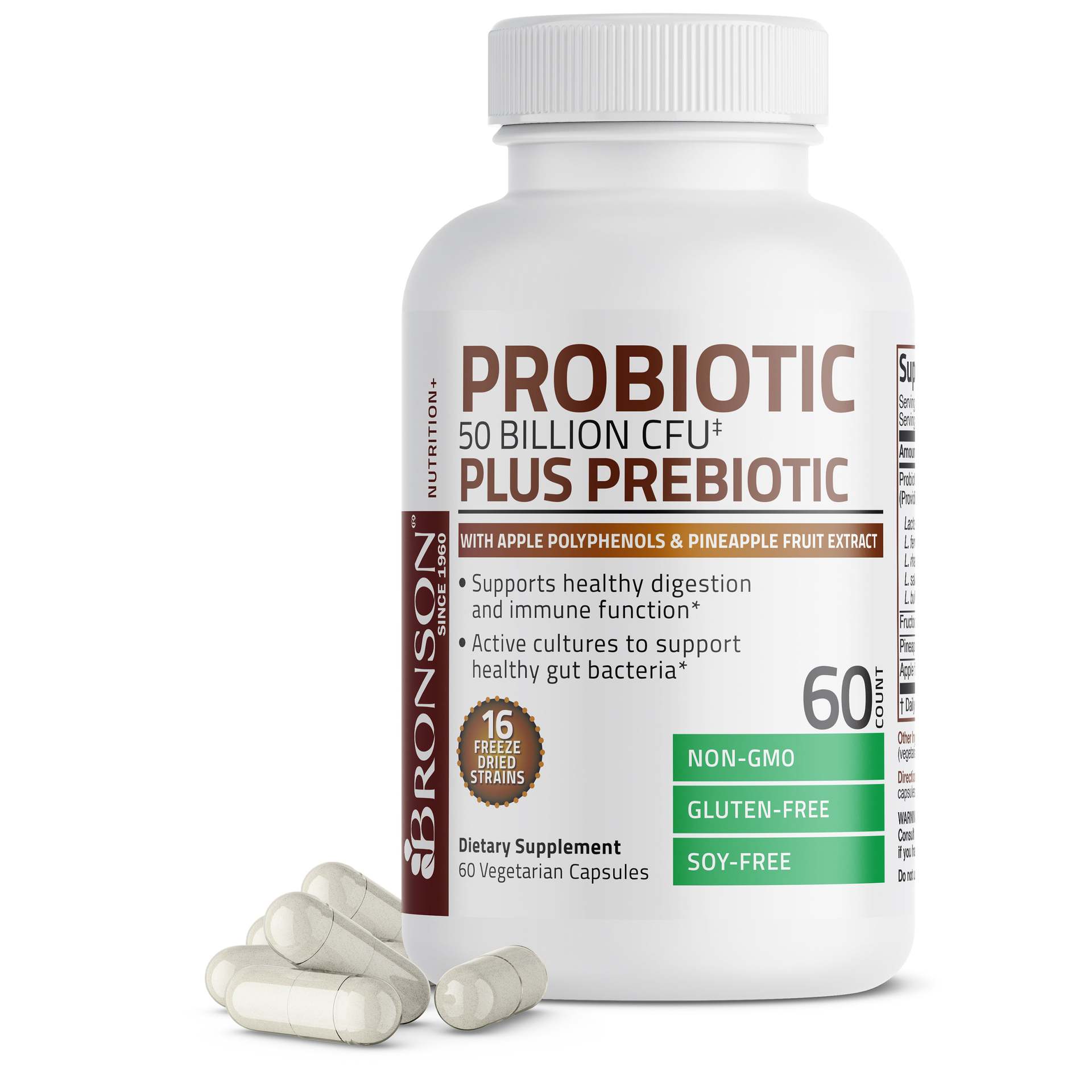 Kindergarten Hot-Selling Cross-Border Popular Probiotics Plus Prebiotics-50 Billion Cfu-60 Vegetarian Body Supplement Capsules
