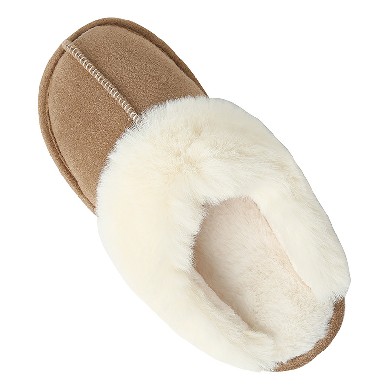 Cross-border e-commerce Amazon wool mouth plus size home slippers men's and women's indoor and outdoor thermal slippers cotton slippers in stock