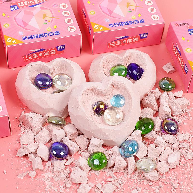Archaeological mining gem children's handmade DIY mining fossil toy girl's love gem blind box treasure hunting treasure