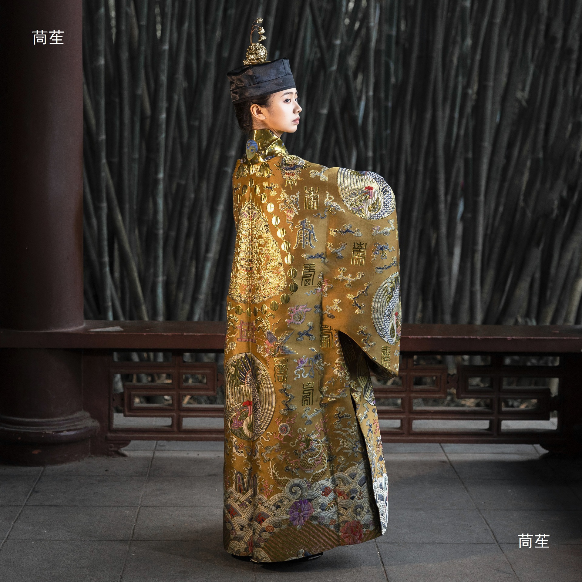 Taoist Priest Jiangnan Robe Brocade Four-Season Short-Sleeve Robe Style Authentic Restoration Nine-Crow High-Ranking Red and Yellow