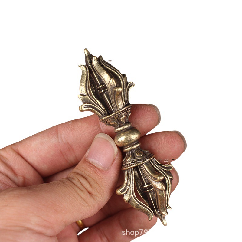 Xizang Secret Teach Instrument Handmade Brass Five-strand King Kong Magic Pestle Ornaments Old Crafts Nepalese Law