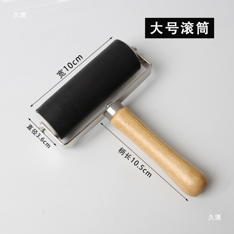 Printmaking Rubbing Tool Ink Roller Rubber Roller Paint Roller Brush Woodblock Painting Wood Mushroom Student Art