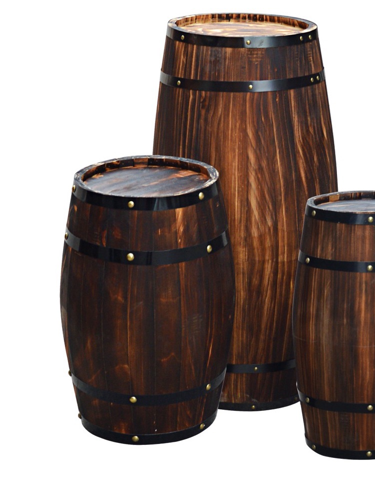 Decorative Wine Barrel Oak Wine Barrel Solid Wood Beer Red Wine Barrel Bar Manor Exhibition Wedding Decoration Props Customization