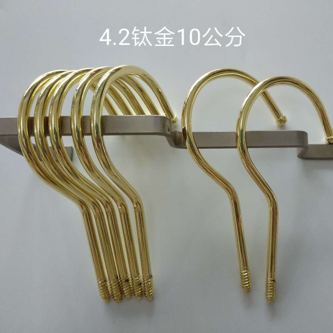 4.2 titanium gold round hook flat hook hanger accessories hanger hook thick round hook flat hook