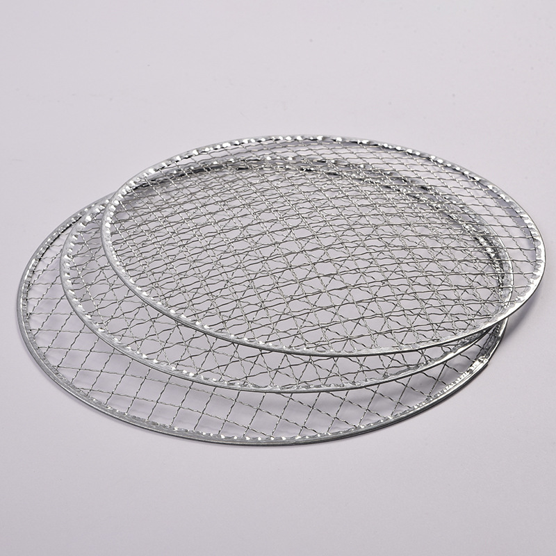 Disposable barbecue net outdoor picnic covered barbecue net 295mm Japanese style disposable round BBQ galvanized barbecue net