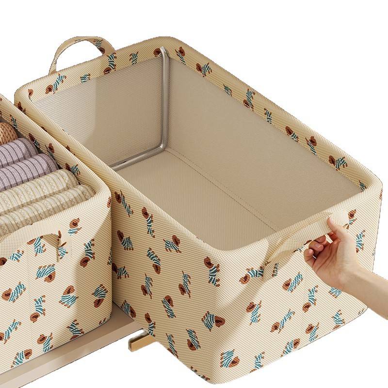 Storage Box Clothes Storage Basket Foldable Steel Frame Storage Box Capacity Wardrobe Drawer Layered Suitcase