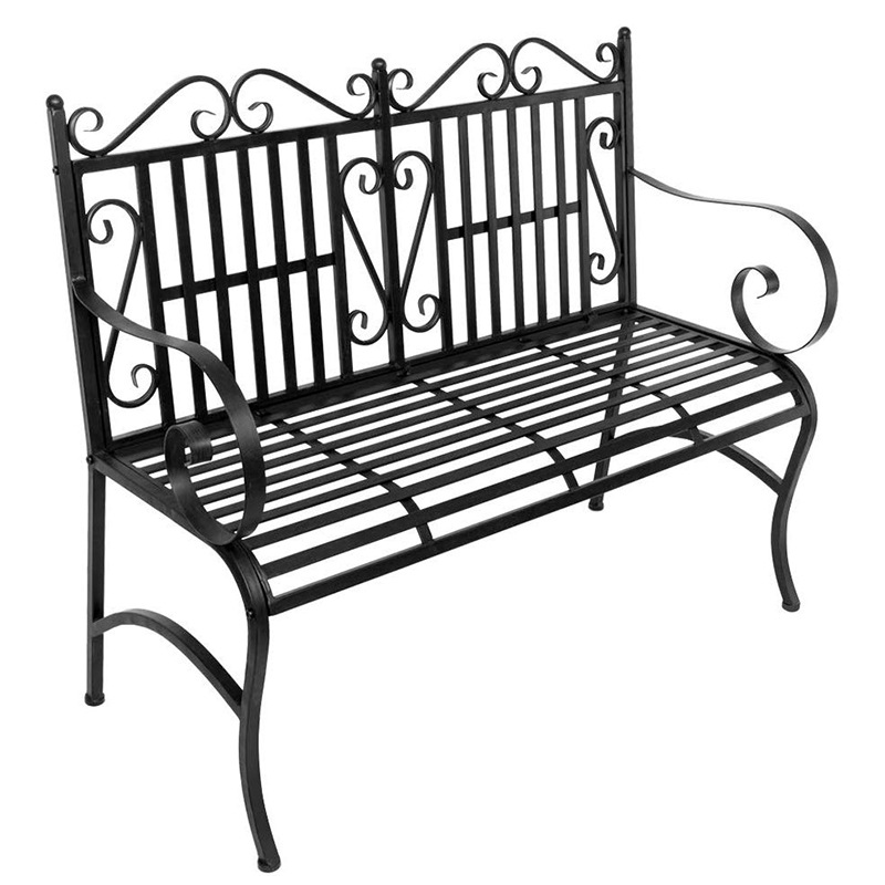 Европейский ретро уличный кресло из кованого железа, декоративная скамейка для двора, террасы, с подлокотниками, двойное сиденье