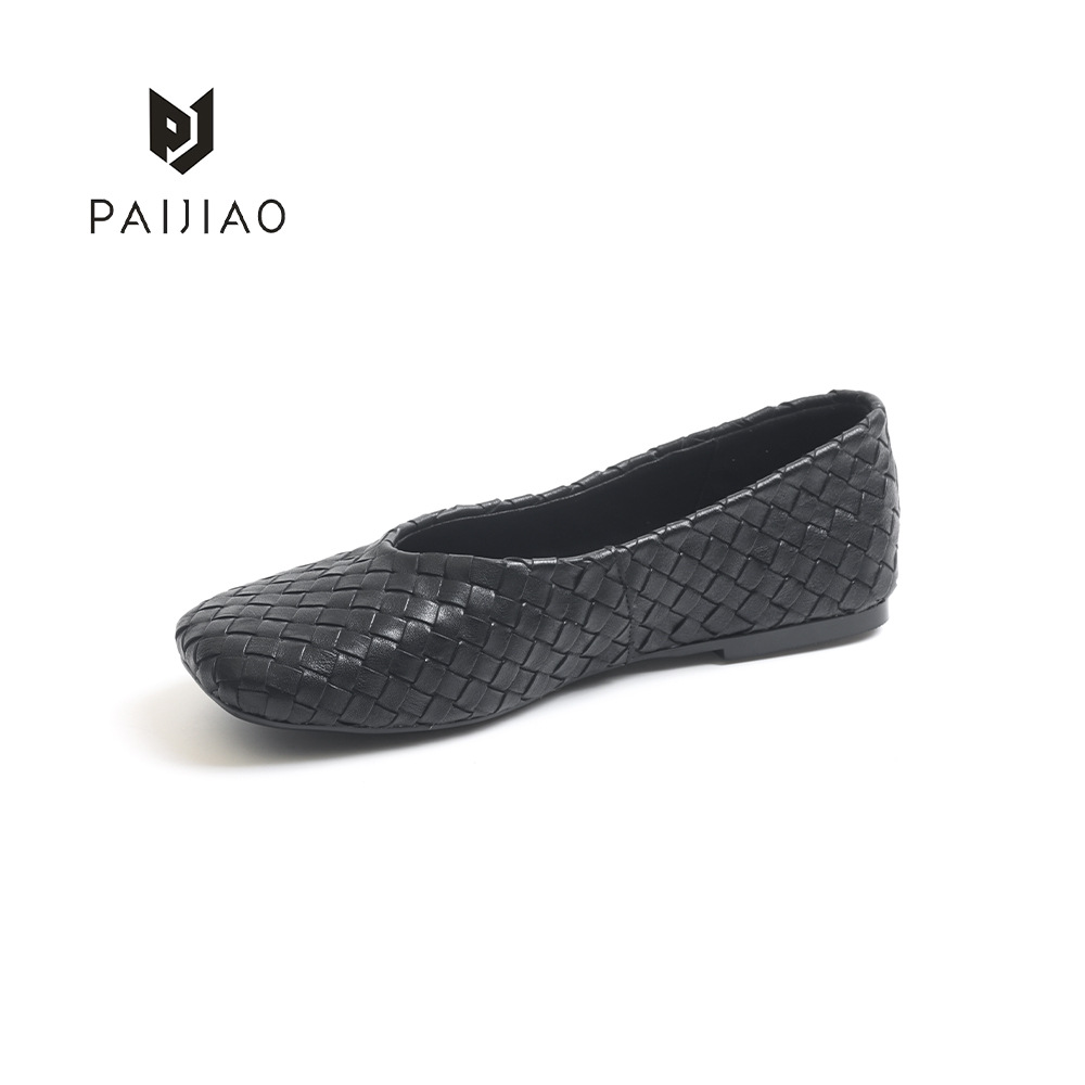 Летние туфли для женщин из кожи лошади, модные, легкие, дышащие, ручная работа, плоские, с квадратным носом, Xd113025