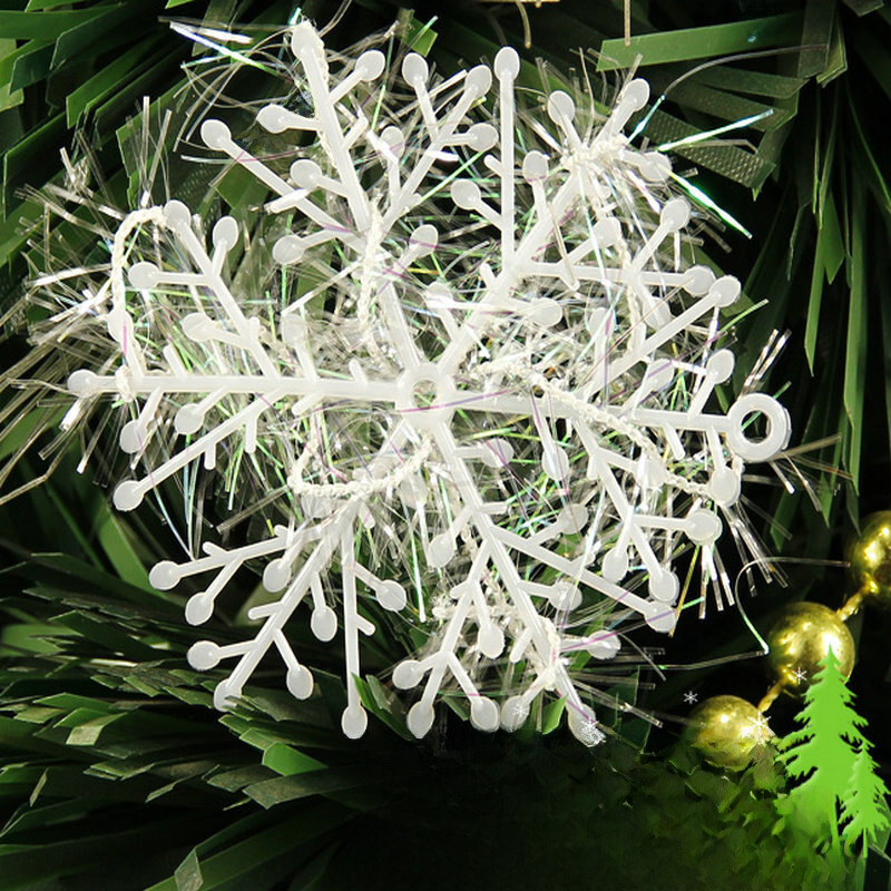 Ready Stock Christmas Decoration Supplies Snowflakes Plastic Snowflakes 11cm Christmas Snowflakes Christmas Gifts