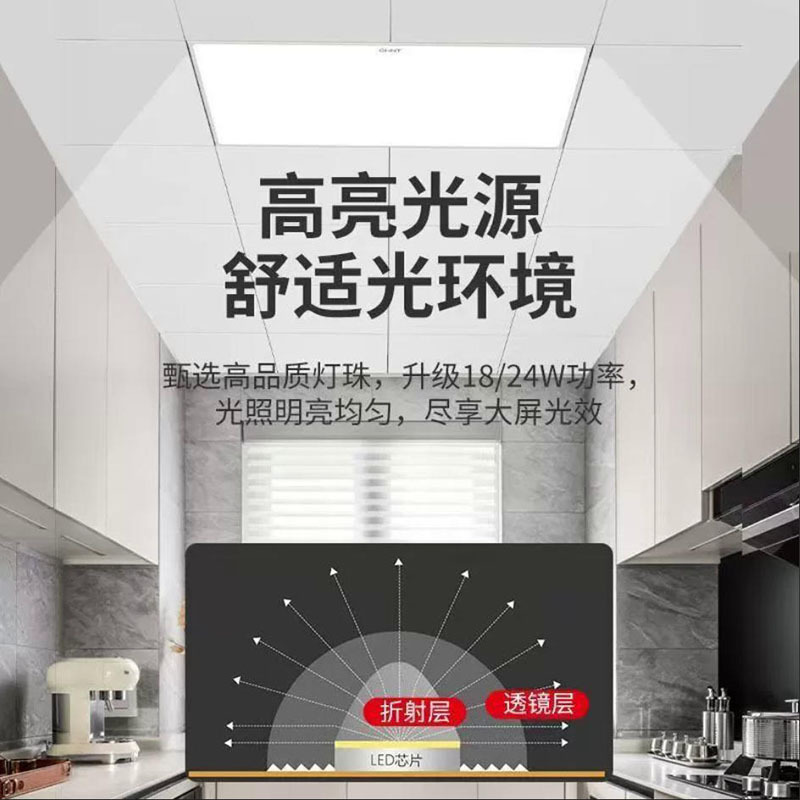 Integrated Ceiling Led 600*600 Flat Panel Light Aluminum Gypsum Board Embedded 300*600 Panel