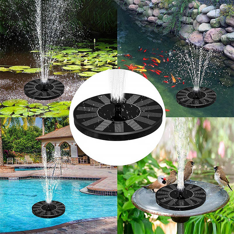 New Solar Fountain Christmas Bird Bath Fountain Outdoor Pool Floating Fountain Pump Water Feature Fountain with Lights