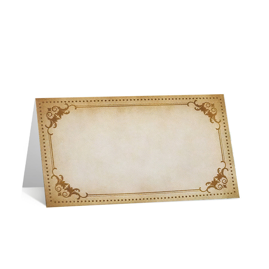 Baroque Pattern Square Frame Table Card, One Piece Minimum Order, Factory Ready Stock, Retro Wedding Handwritten, Fillable Thickeneded Paper