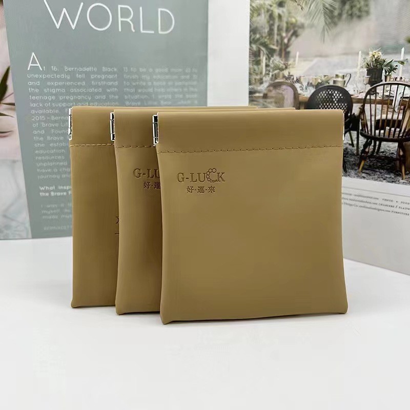 Автоматическая закрывающаяся кожаная водонепроницаемая сумка для хранения, монетница, мини-косметическая упаковка, кастомизация