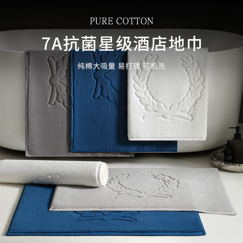 Ванная комната, чистое хлопковое нескользящее полотенце для пола, коврик для двери ванной, домашнее, утолщенное и впитывающее