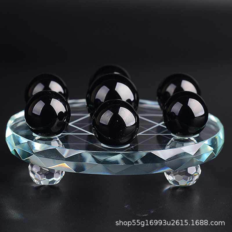 Colorful Seven Star Array Ornaments Natural Crystal Ball Seven Star Array Plate Feng Shui Ornaments White Pink Amethyst Seven Star Array