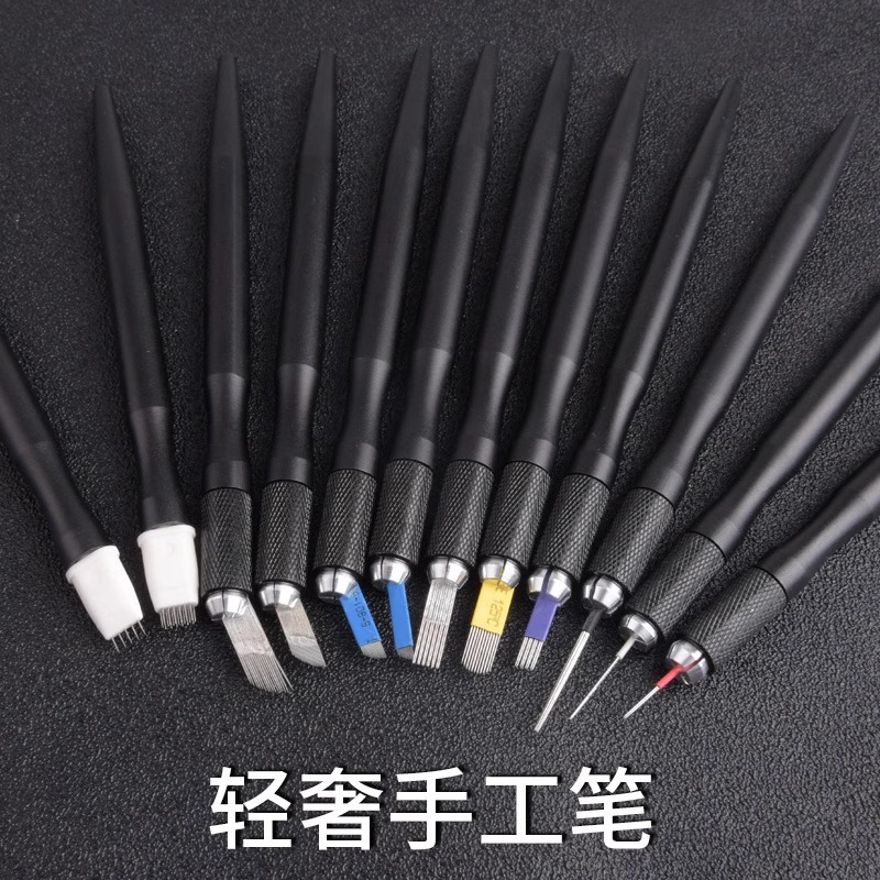 Embroidery Handmade Pen Eyebrow Pen Multi-use Eyebrow Pen Fog Pen Knife Holder Semi-permanent Embroidery Pen Supplies Complete Set of Tools