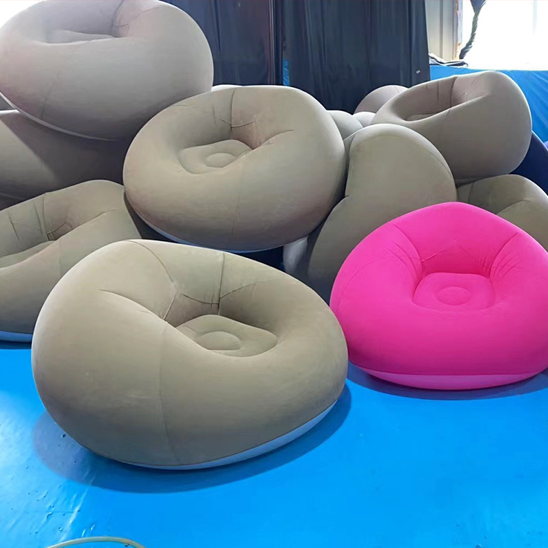 Cross-Border Inflatable Bean Bag Inflatable Football Sofa Pvc Flocking Sofa Portable Lazy Lounge Chair Inflatable Bean Bag