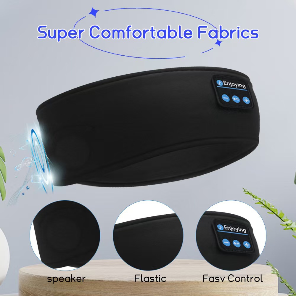 Cross-Border Hot Selling Bluetooth Music Sleep Eye Mask Headband Bluetooth Sports Headscarf Call Hairband Casual Yoga Headband