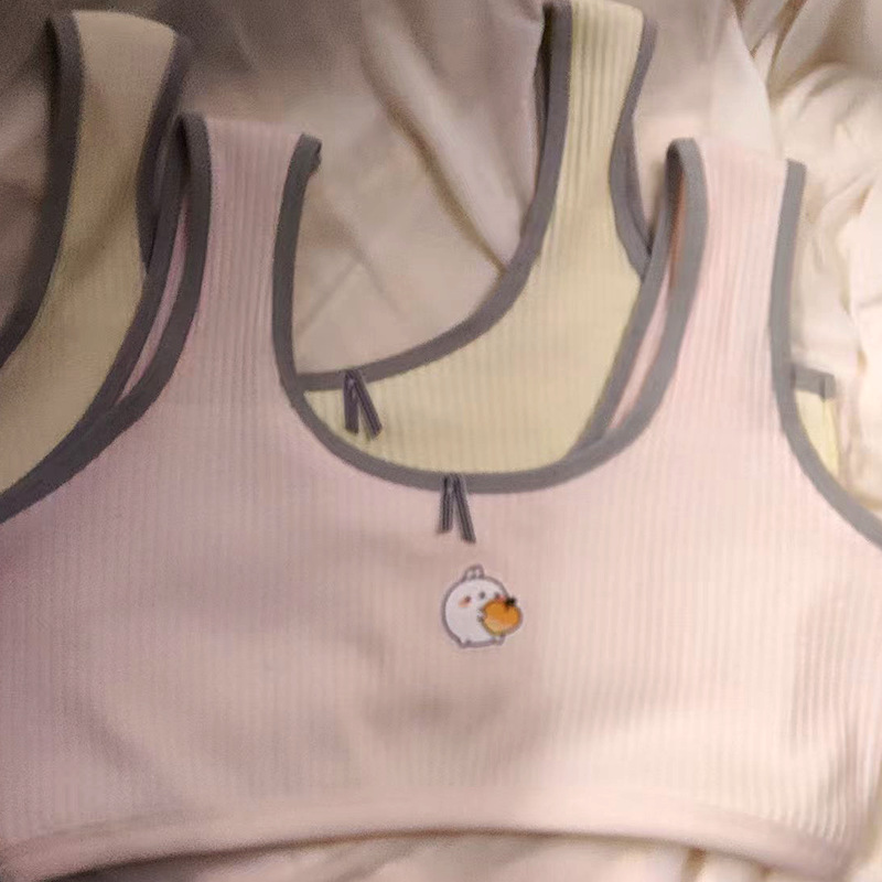Girls' Underwear for Junior High School Students, High School Students, Female Middle School Students, Pure Cotton Development Period Small Vests, Big Children's Girls' Bras