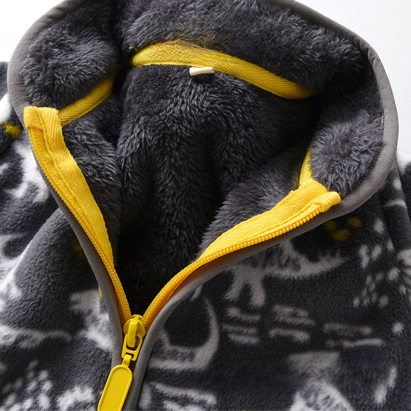 [Thick collection] children's fleece-lined polar fleece jacket printed fleece warm jacket for boys and girls wy1088