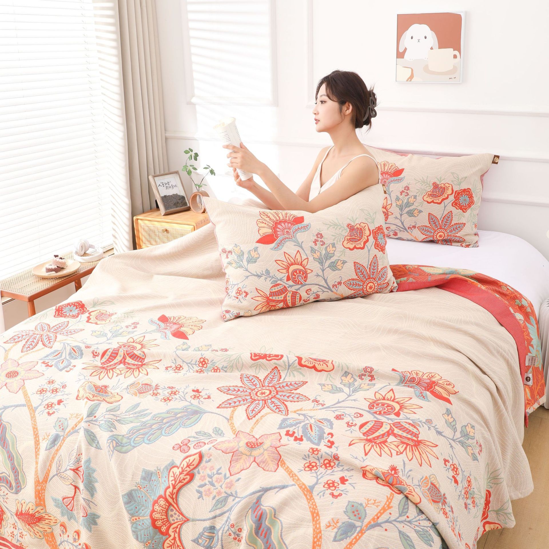 Amazon's New Multi-Layer Gauze Blanket, Class A, All-Cotton Sofa Cover, Summer Cooling Quilt, Sofa Cover Available for Wholesale