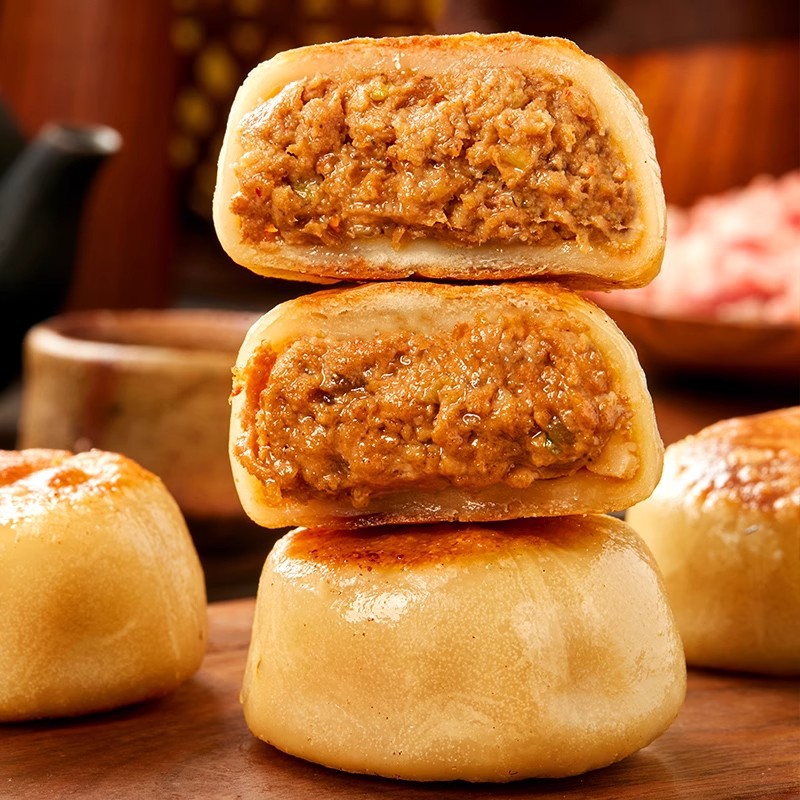 [20 Pieces] Haizangmen Ding Beef Patties with Thick Meat and Thin Skin, Breakfast with Large Meat Filling, Instant Old Beijing Specialty Food