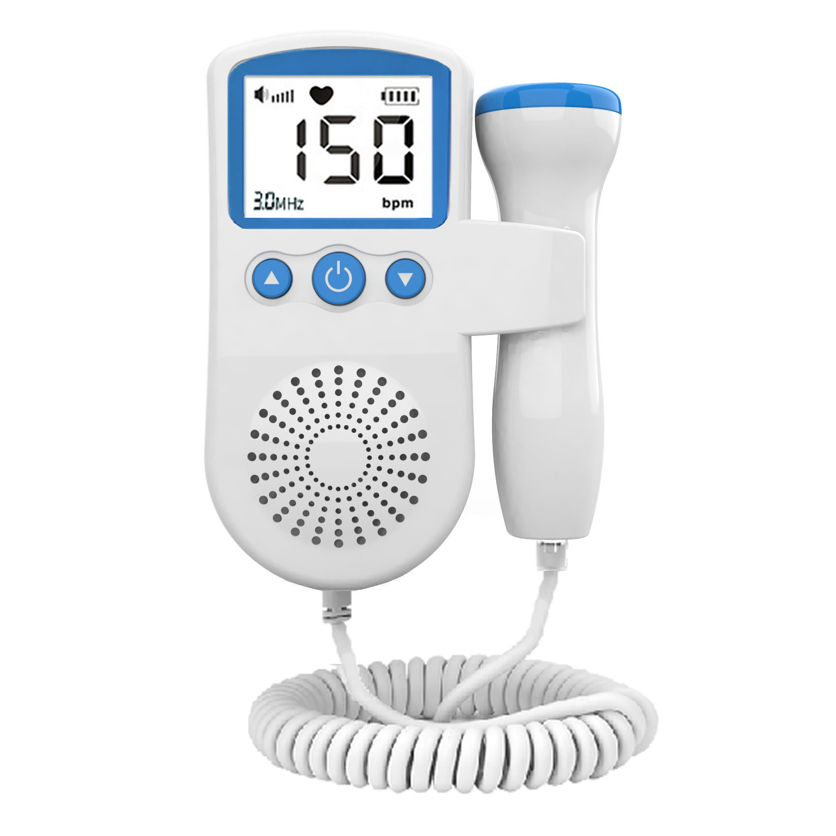 Home Medical Fetal Heart Rate Instrument Fetal Pregnant Woman Monitor Baby Doppler Heartbeat Detector Fetal Movement Stethoscope